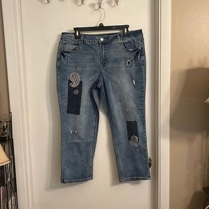 Est. 1946 Denim Jeans/Capri, Distressed